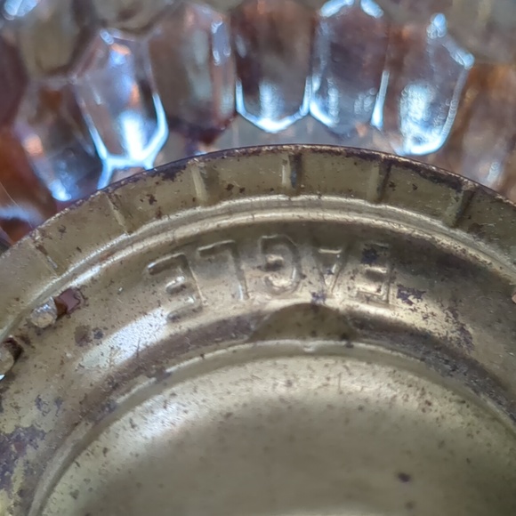 Vintage Jeanette Glass Co. Carnival glass Hex Optic pattern oil lamp - Picture 13 of 14